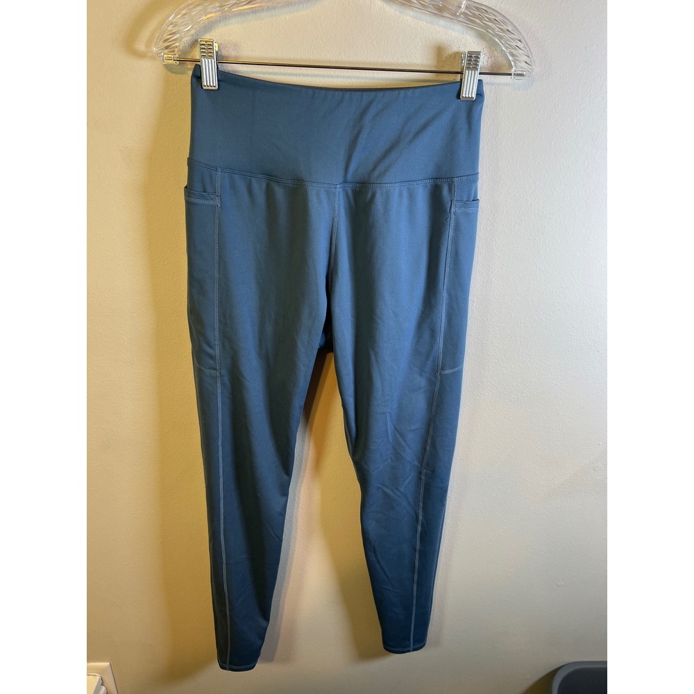 SPACEVIKING Women Leggings Side Pockets High Rise Blue Large